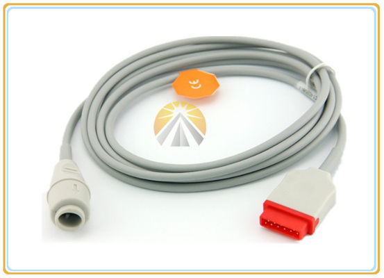 GE Round Invasive Blood Pressure Cable 11 Pin To Edwards Medical Grade Material