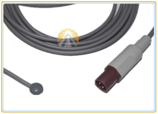 Skin Surface Medical Temperature Probe 2 Pin Plug High Flexibility Cable