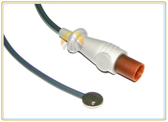 Skin Surface Medical Temperature Probe 2 Pin Plug High Flexibility Cable