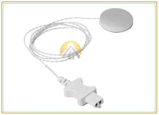 Medical Skin Temperature Probe , 2 Pin Plug Connector Disposable Temperature Sensor