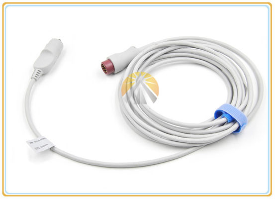 Mindray Ibp Cable , Durable Round 6 Pin Medical Pressure Transducer Cable