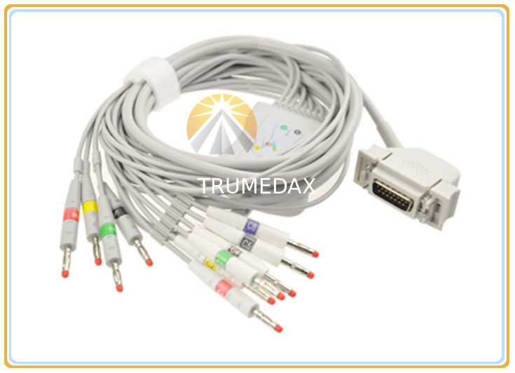 Siemens Hellige Bosch ECG Electrode Cable With 10 Leadwires Banana Gray Color